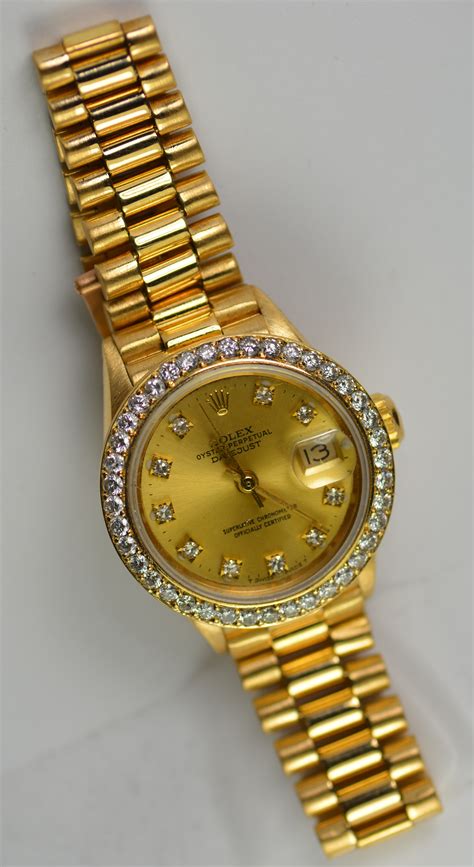 rolex datejust gold diamond dial